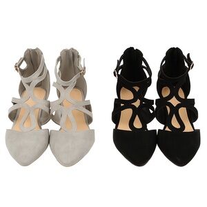 LC Lauren Conrad Flats Set of 2 – Black & Gray with Filigree Design